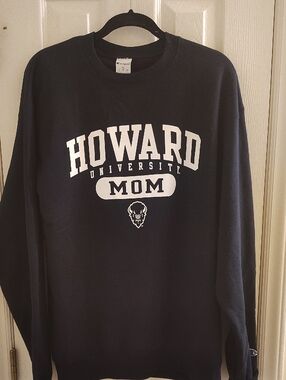 Howard University MOM Navy Sweatshirt with White Print
